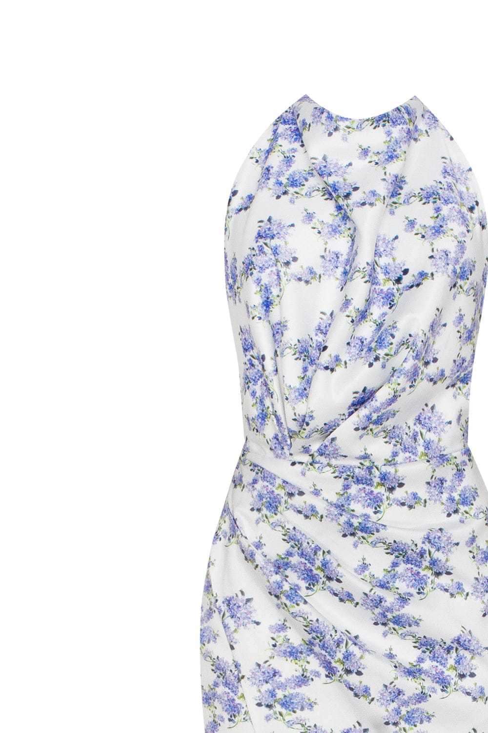Milla Blue Hydrangea mock neck sleeveless evening… - image 5