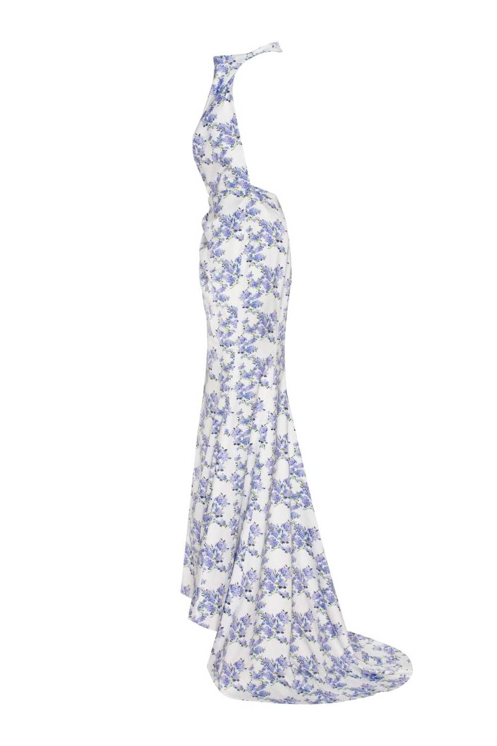 Milla Blue Hydrangea mock neck sleeveless evening… - image 7