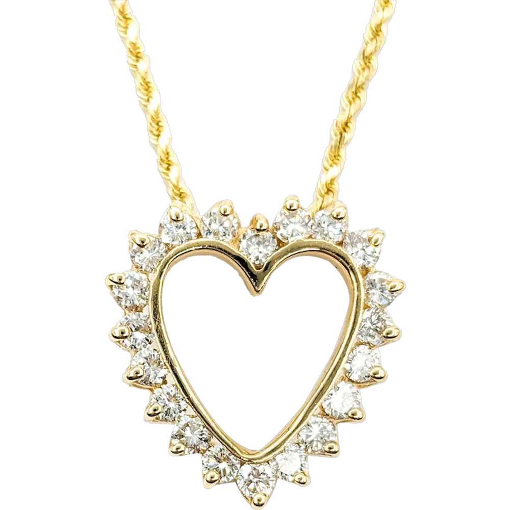 Diamond Heart Pendant in Yellow Gold - image 1