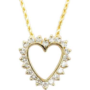 Diamond Heart Pendant in Yellow Gold - image 1