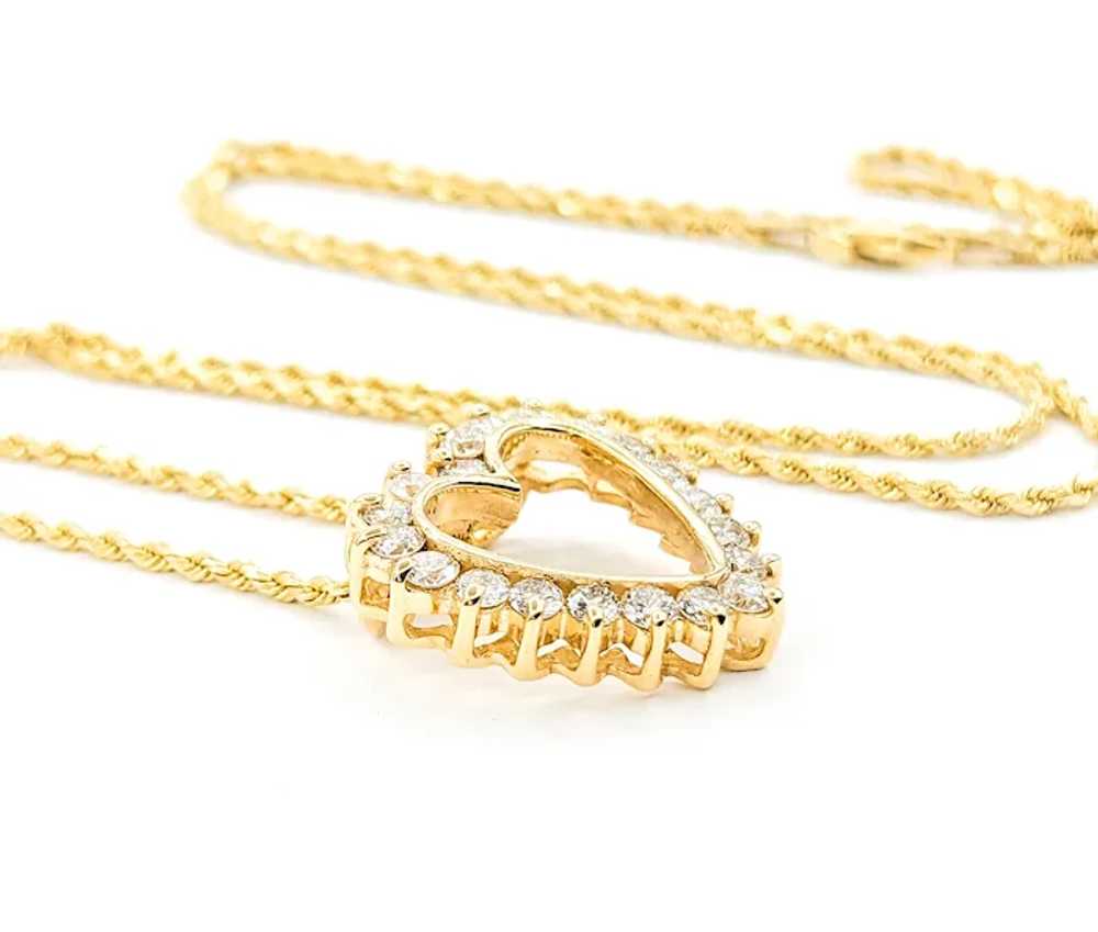 Diamond Heart Pendant in Yellow Gold - image 6