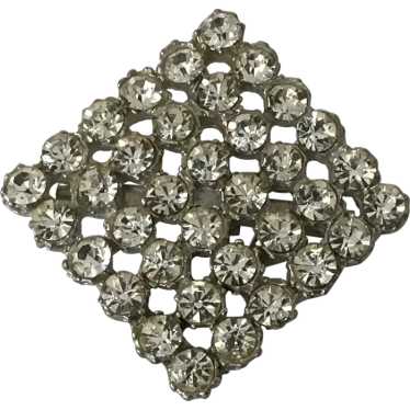 Vintage Rhinestone Geometric Diamond Shaped Pin - image 1