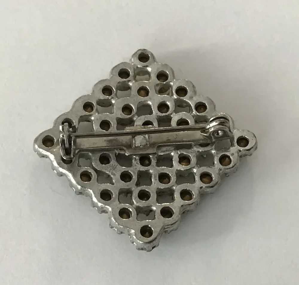 Vintage Rhinestone Geometric Diamond Shaped Pin - image 2