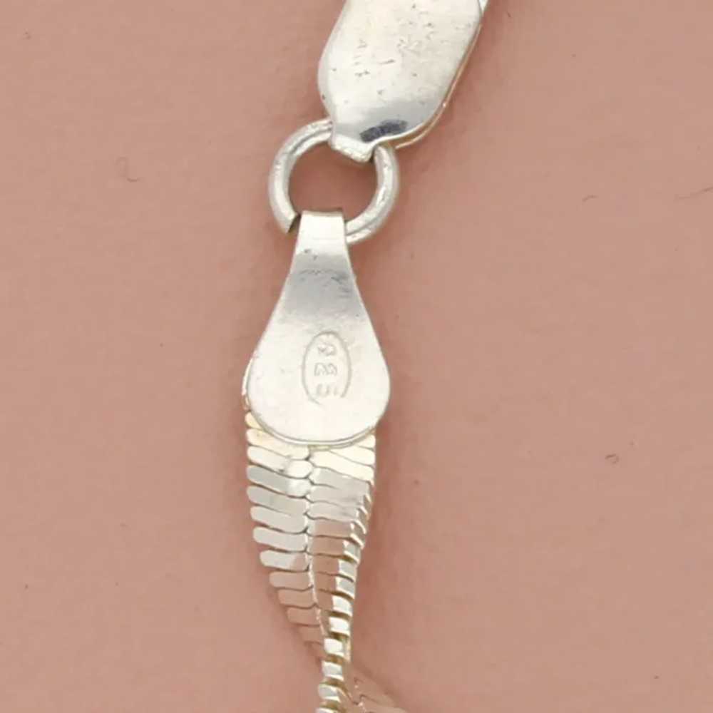 Sterling Silver 5mm Twisted Herringbone Chain Bra… - image 3