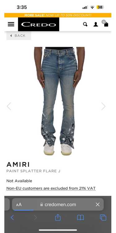 Amiri Amiri Paint Splatter Flare Jean