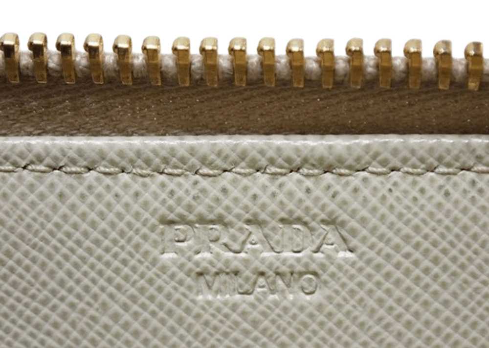 Prada Prada Saffiano Leather Zippy White Wallet - image 10