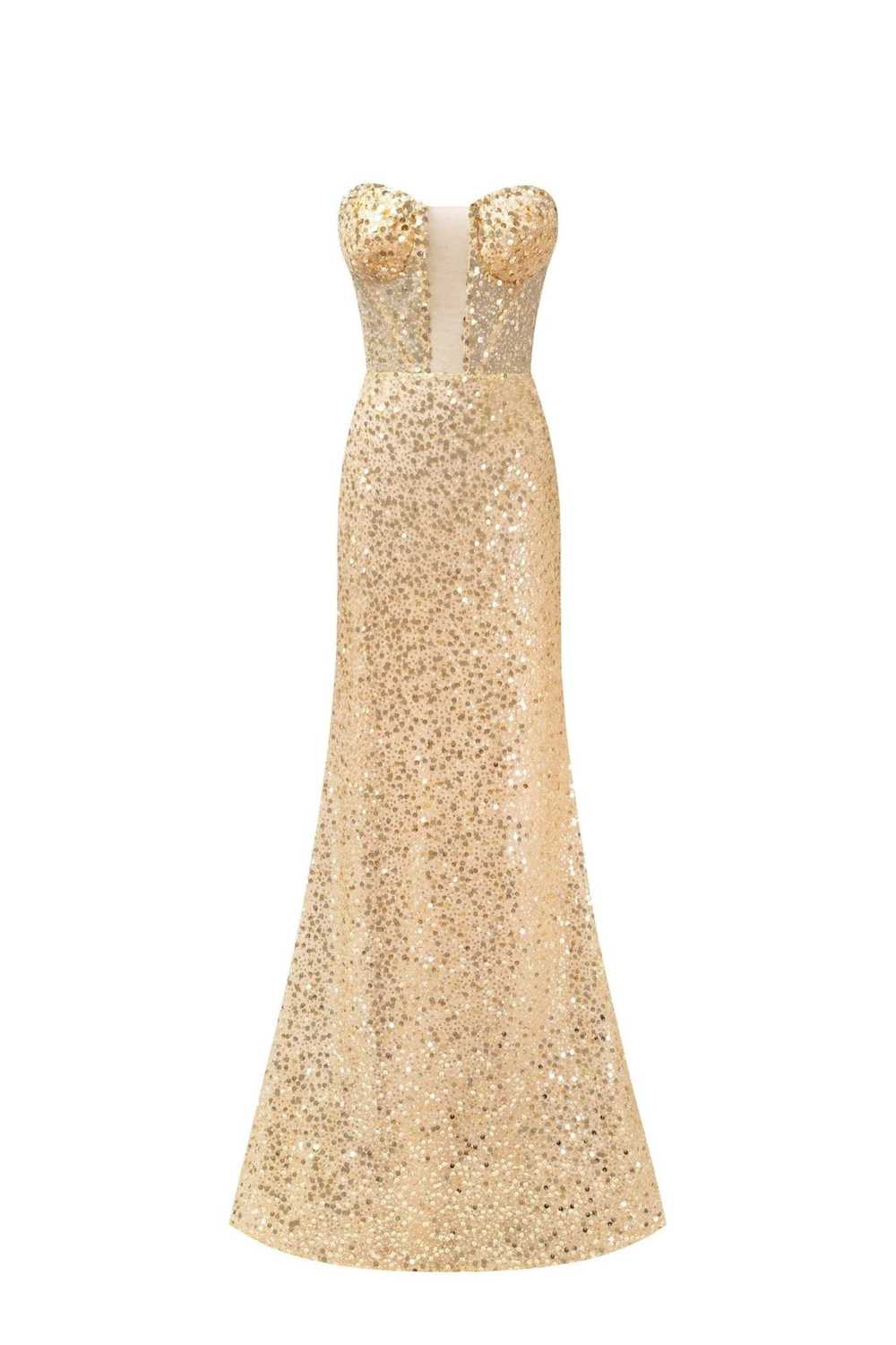 Milla Showstopper maxi dress covered in gold sequ… - image 1