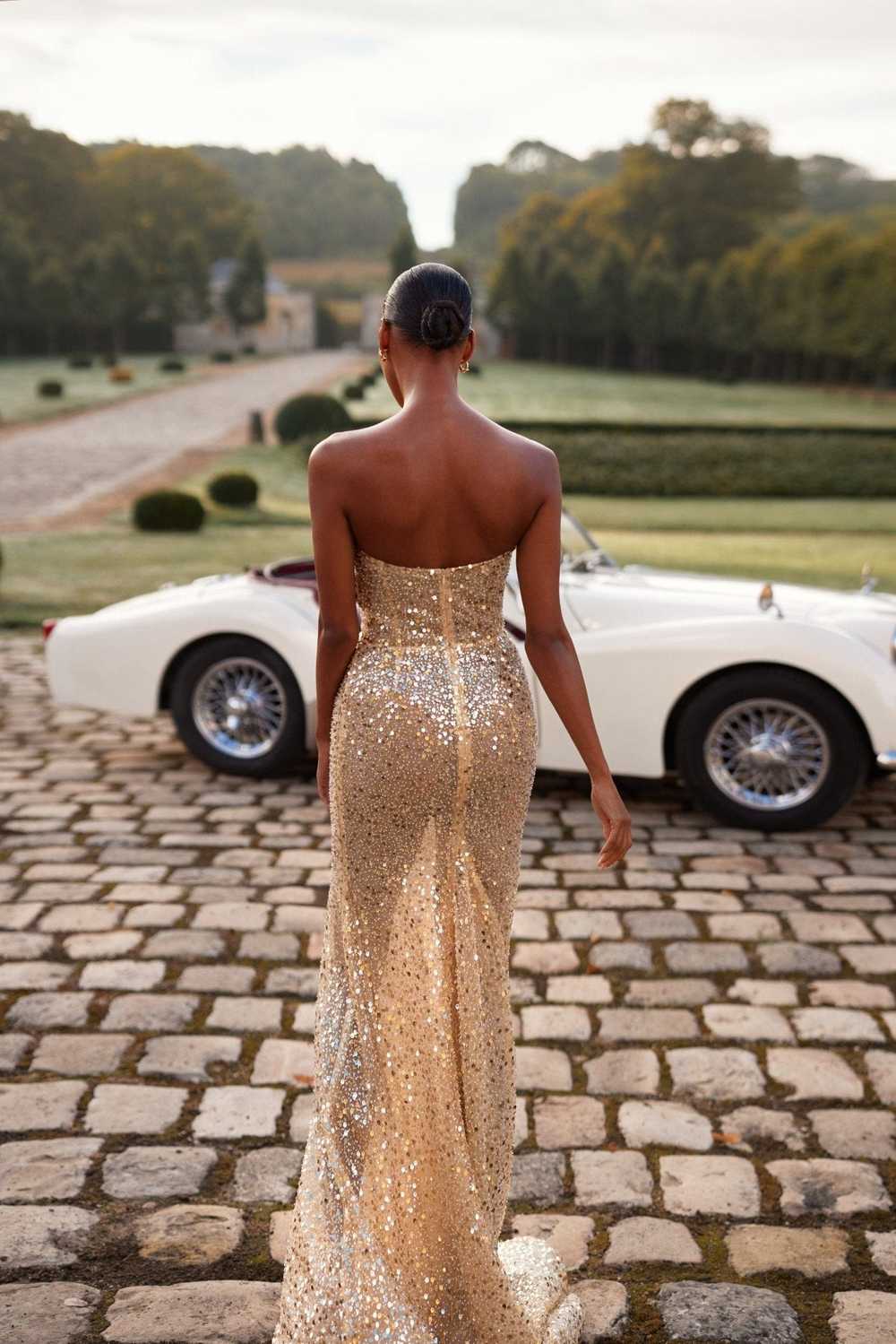 Milla Showstopper maxi dress covered in gold sequ… - image 4