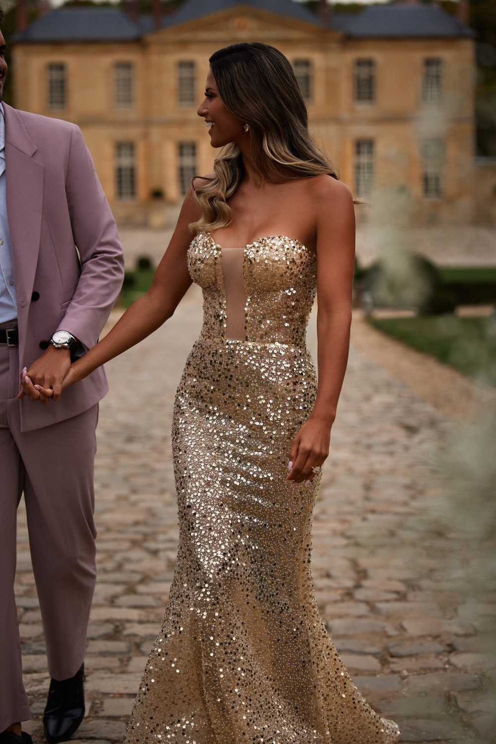 Milla Showstopper maxi dress covered in gold sequ… - image 9