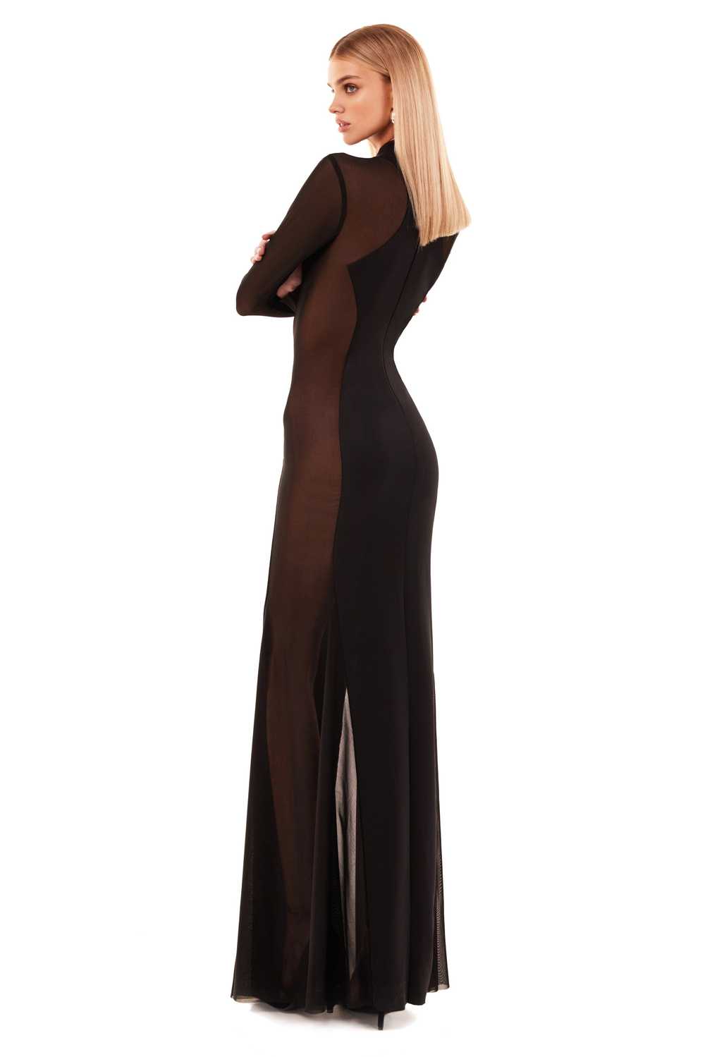 Milla Showstopper black dress with semi-transpare… - image 4