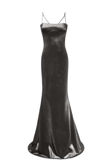 Milla Shimmering graphite maxi dress