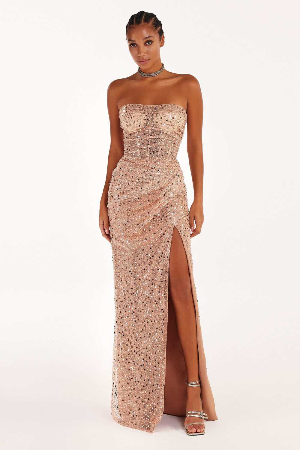 Milla Radiant maxi dress in gold - image 2