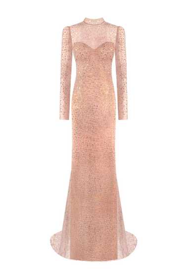 Milla Radiant long-sleeved maxi dress in rose gold