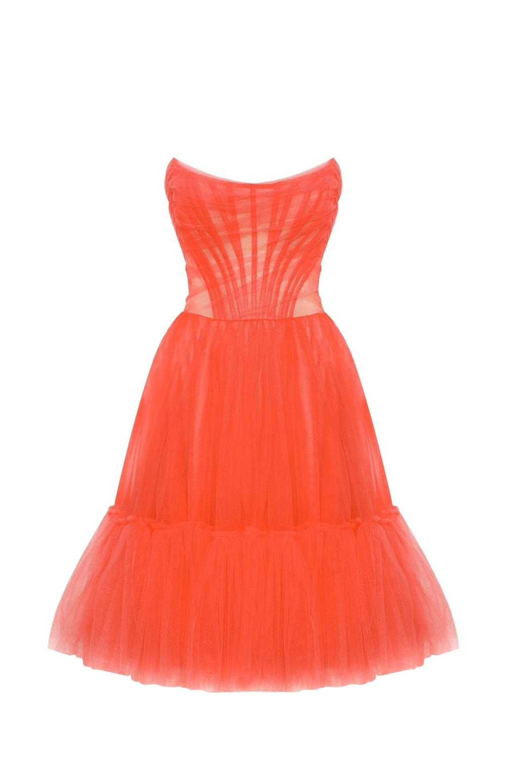 Milla Passion Strapless Tulle mini dress in red c… - image 5