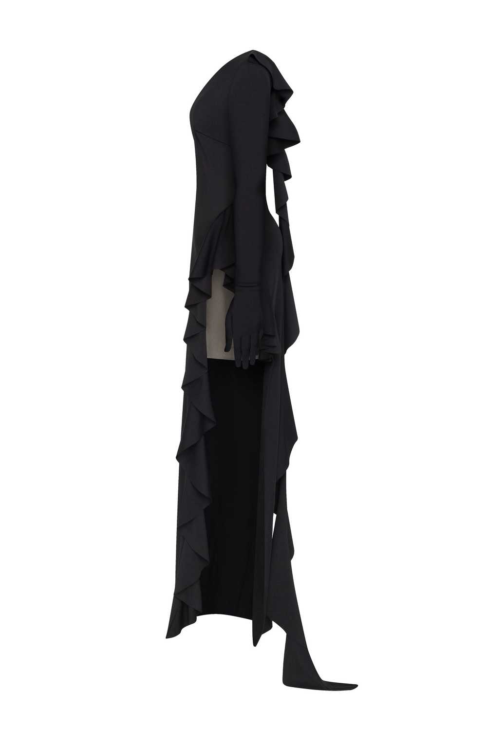 Milla One-shoulder ruffle-trimmed maxi dress in b… - image 5