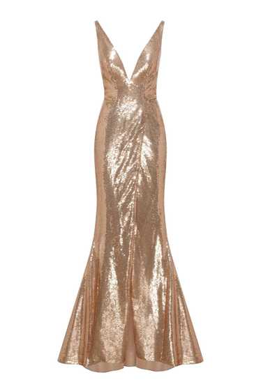 Milla Jaw-dropping sequined lace maxi dress and gl