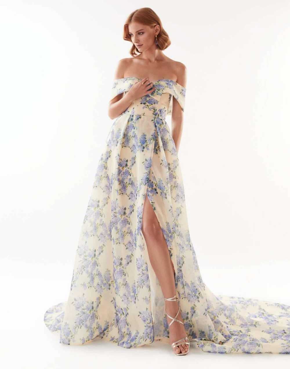 Milla Hydrangea Chic off-the-shoulder floral maxi… - image 2
