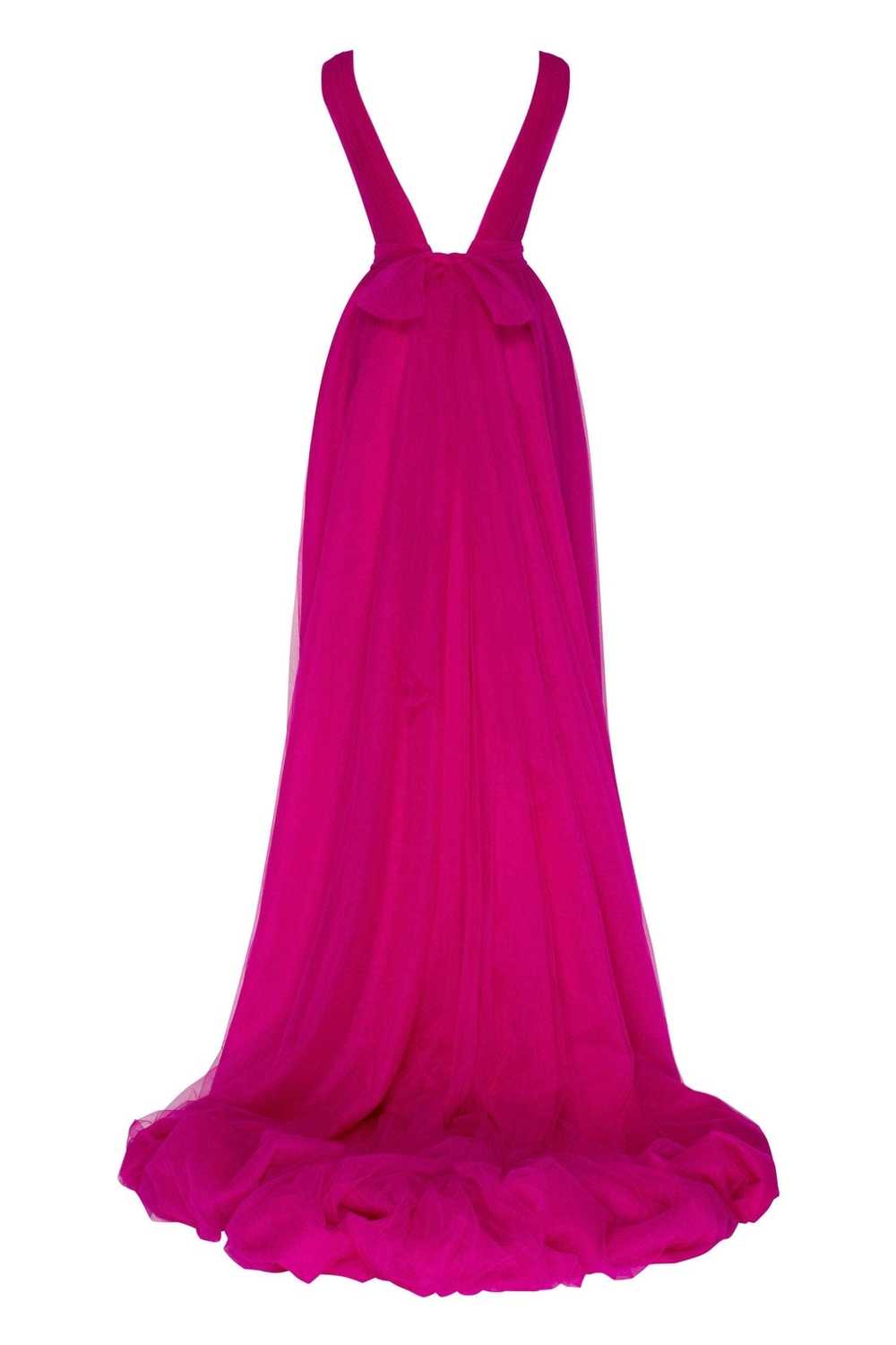 Milla Fuchsia Bow-Back Maxi Evening Tulle Dress - image 3