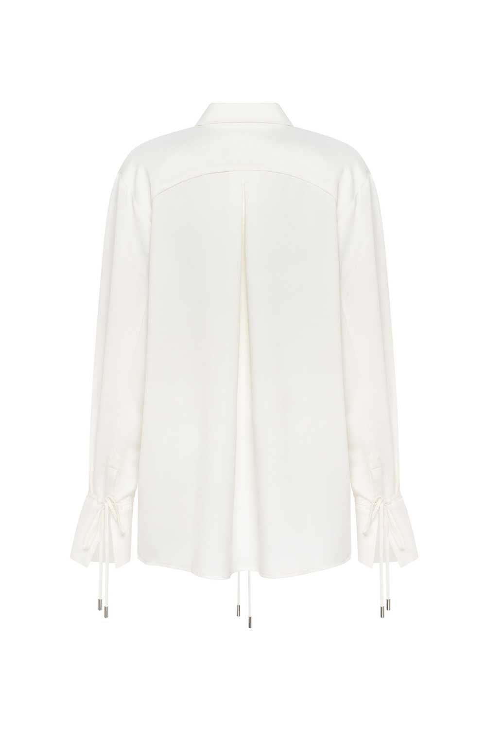 Milla Front-tie satin blouse in white, Xo Xo - image 3