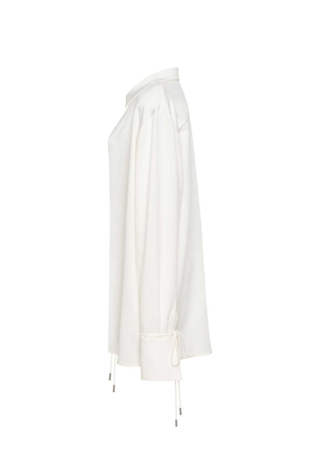 Milla Front-tie satin blouse in white, Xo Xo - image 5