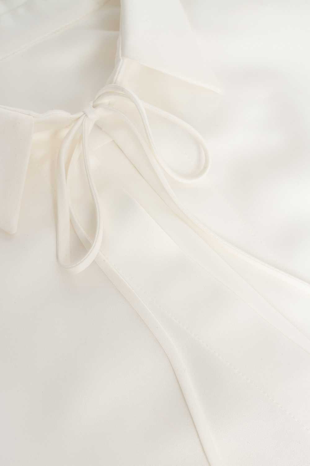 Milla Front-tie satin blouse in white, Xo Xo - image 6