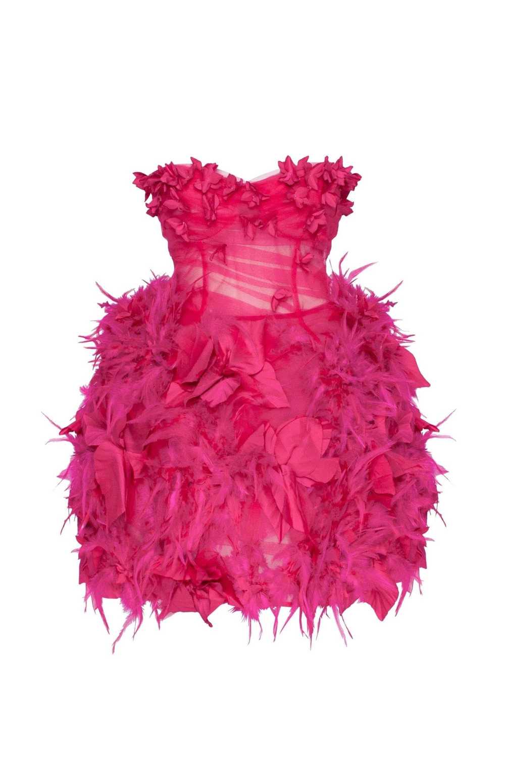 Milla Epic fuchsia tulle mini dress with floral a… - image 2