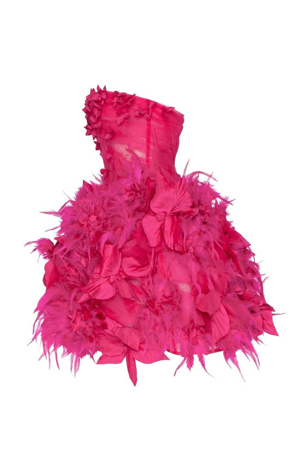 Milla Epic fuchsia tulle mini dress with floral a… - image 7