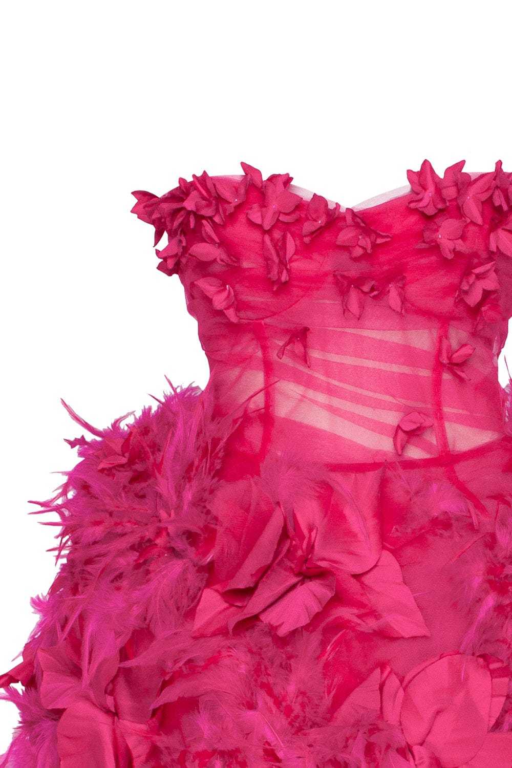 Milla Epic fuchsia tulle mini dress with floral a… - image 8
