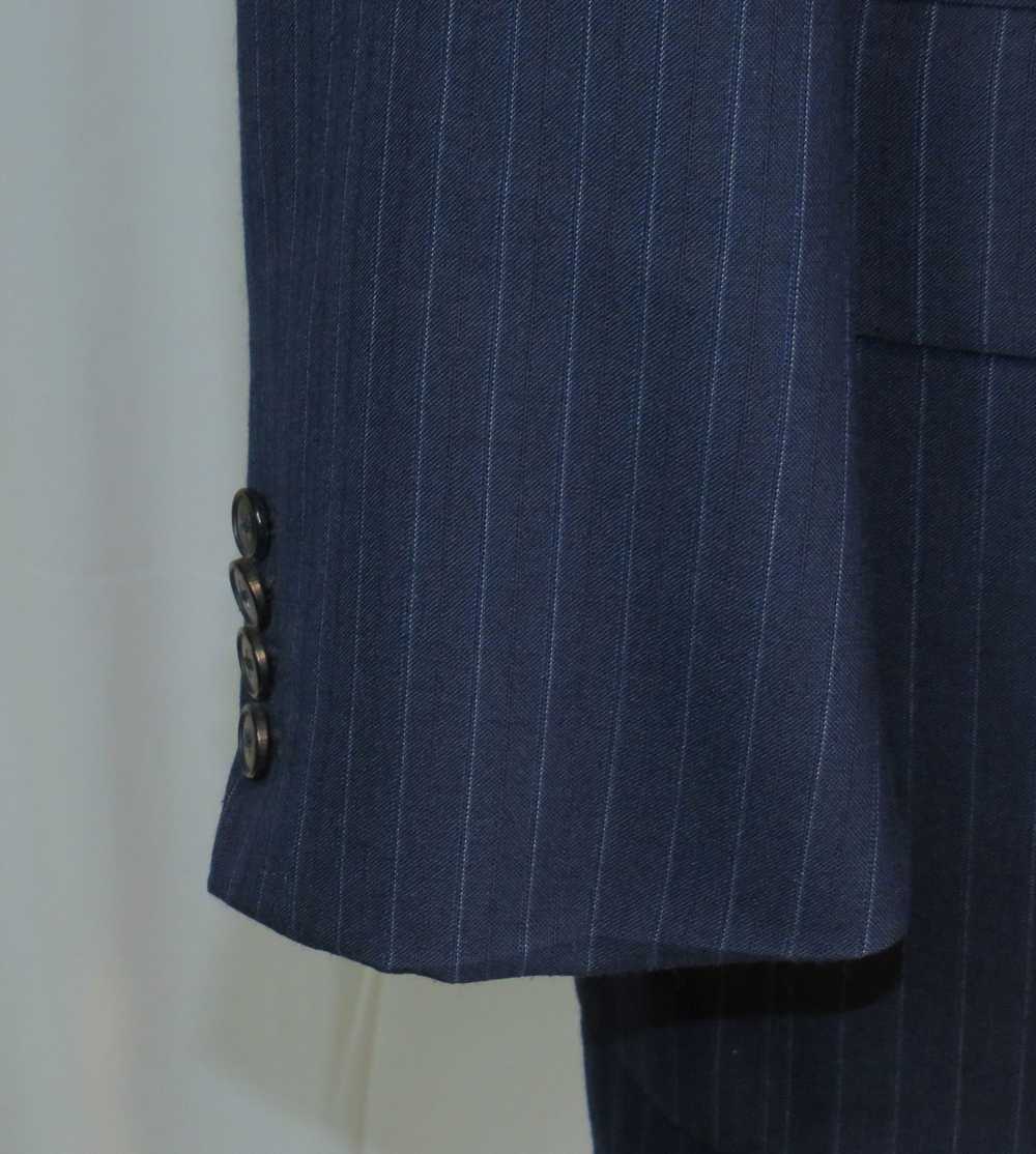 Bespoke Emilio Dormuiel Vintage Blue Striped Two … - image 10