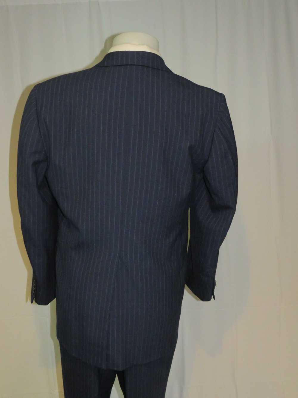 Bespoke Emilio Dormuiel Vintage Blue Striped Two … - image 12