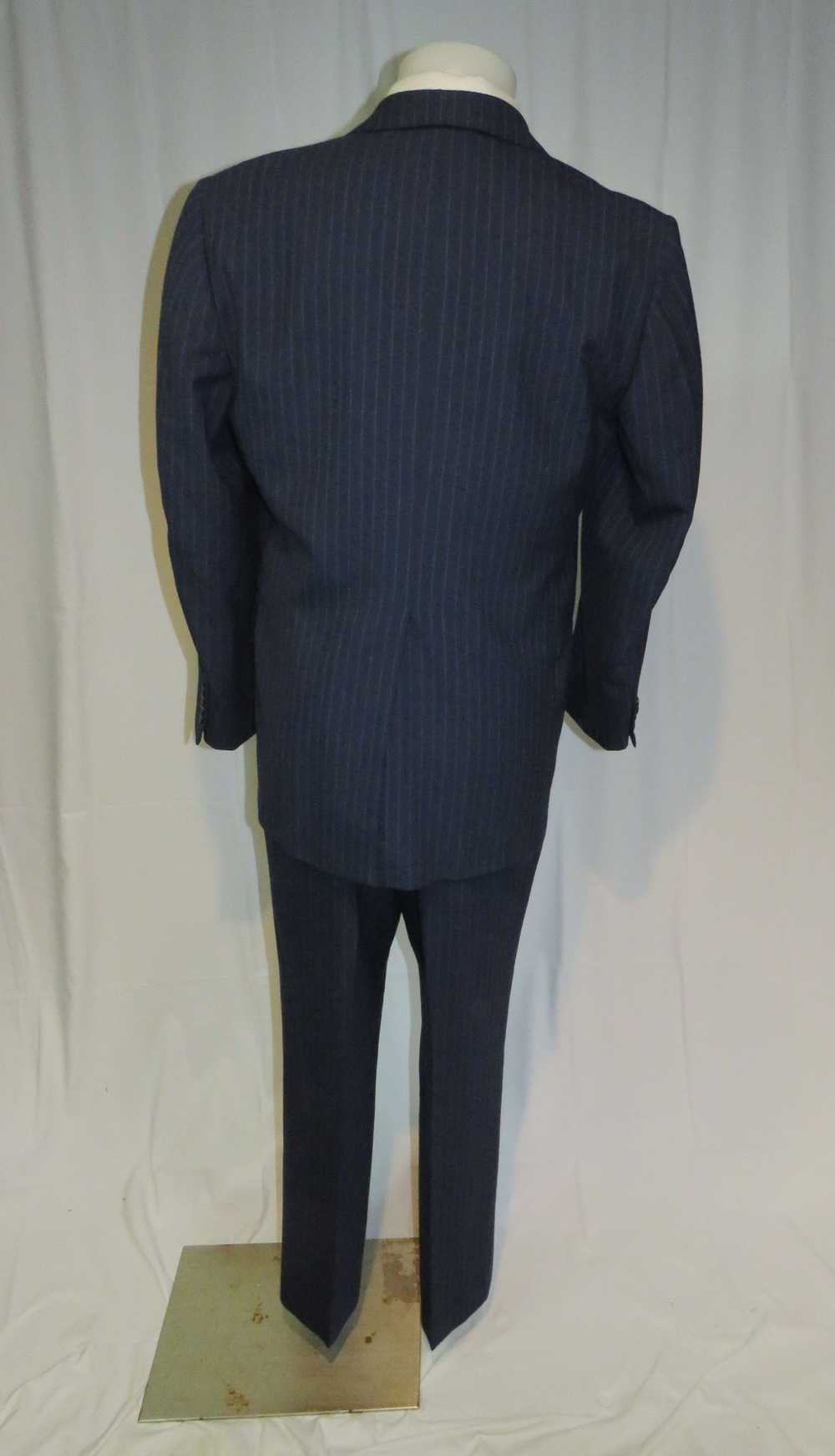 Bespoke Emilio Dormuiel Vintage Blue Striped Two … - image 2