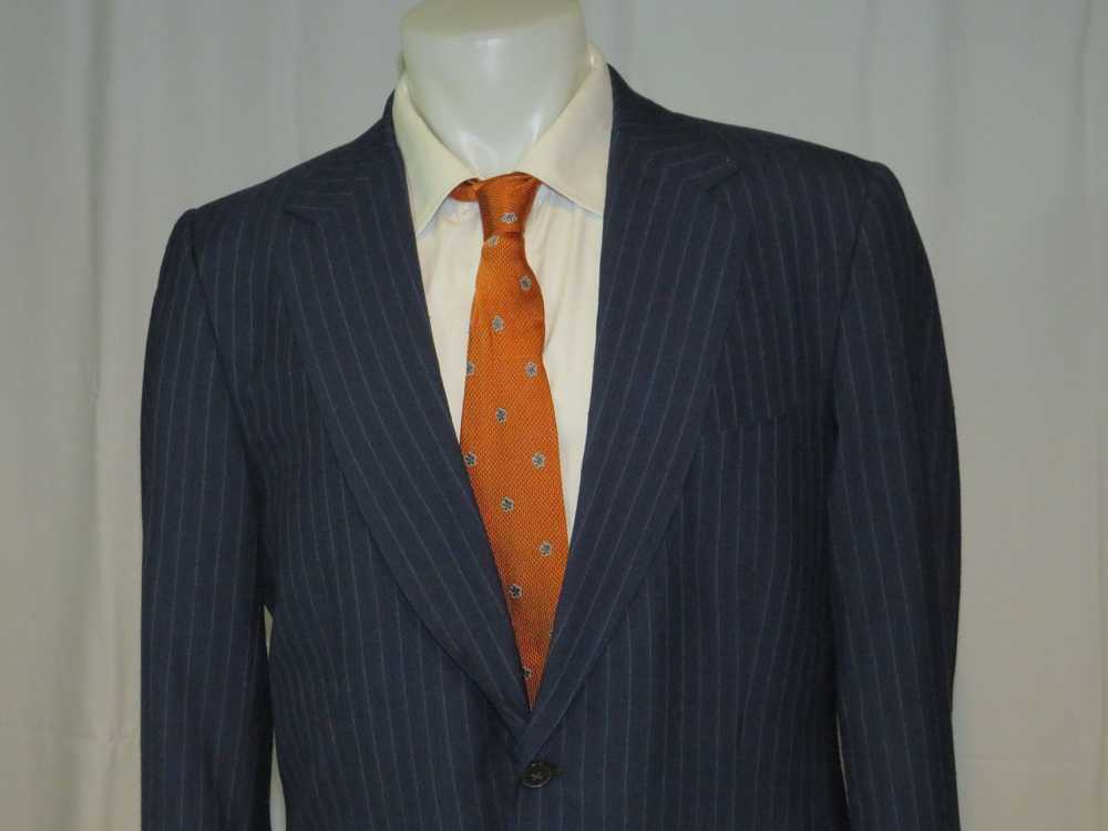 Bespoke Emilio Dormuiel Vintage Blue Striped Two … - image 4