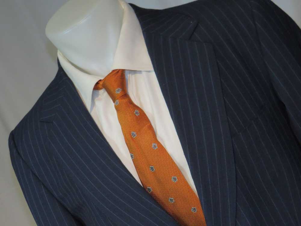 Bespoke Emilio Dormuiel Vintage Blue Striped Two … - image 6