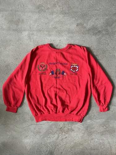 ウェア SERGIO TACCHINI VINTAGE TENNIS SWEATER Vintage 90s Sergio Tacchini Blue Sweatshirt Medium Sergio