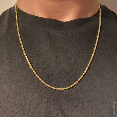 Gold Chain Gold Chain 14k Gold Vermeil Rope Chain… - image 1