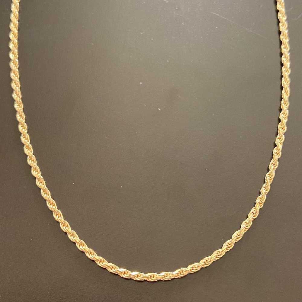 Gold Chain Gold Chain 14k Gold Vermeil Rope Chain… - image 4