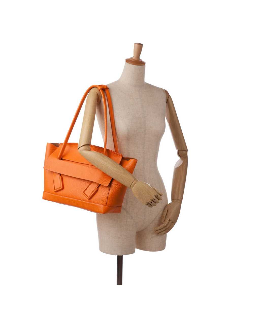 Bottega Veneta Leather Medium Flap Handbag with S… - image 9
