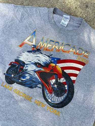 Vintage 2003 Americade Bike T-Shirt Lake George Ne