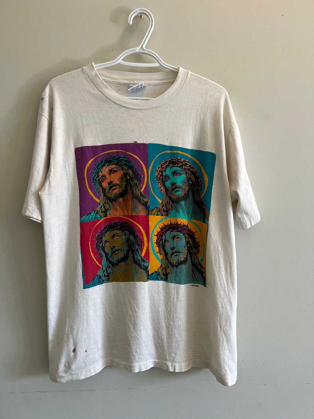 Vintage Vintage 1995 Andy Warhol Jesus WAAM Shirt - image 1