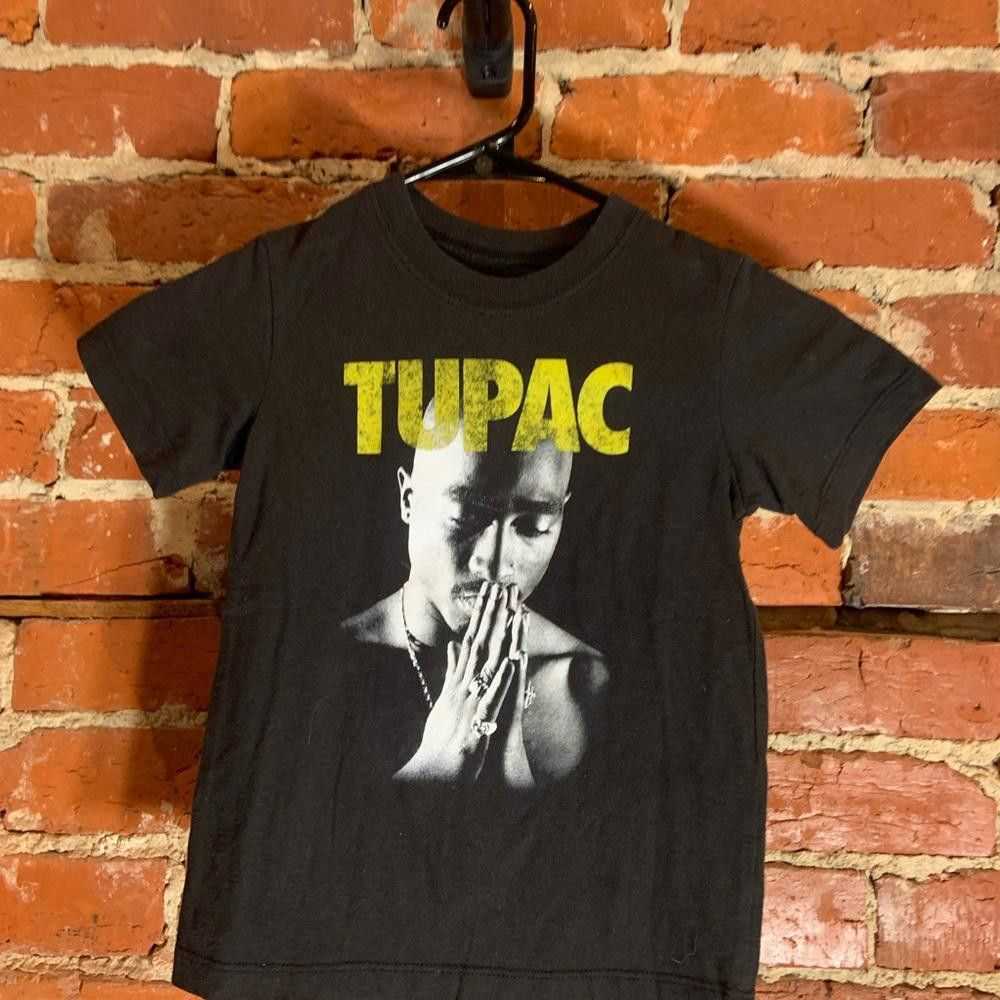 Designer Tupac 5t black graphic preowned T-shirt - image 2