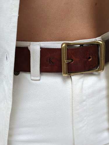 Vintage Calvin Klein Cognac Belt - image 1