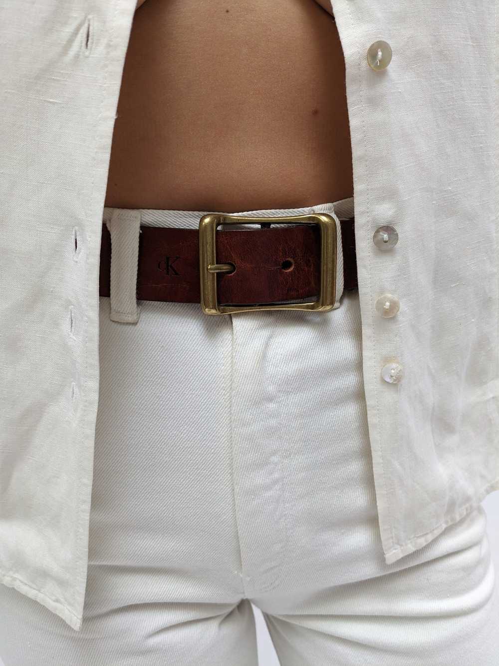 Vintage Calvin Klein Cognac Belt - image 3
