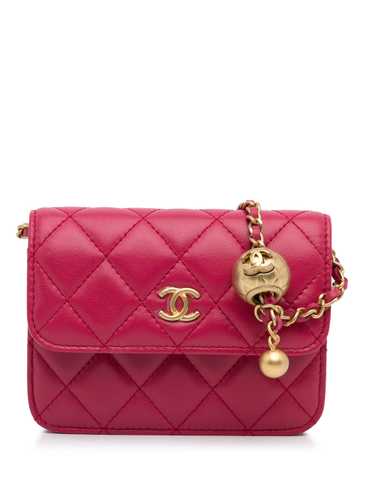 Pink Chanel Mini CC Matelasse Pearl Crush Lambskin
