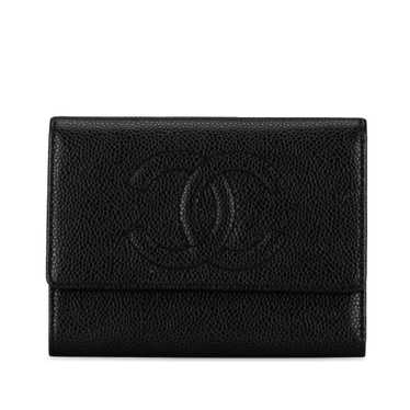 Black Chanel CC Caviar Bifold Wallet