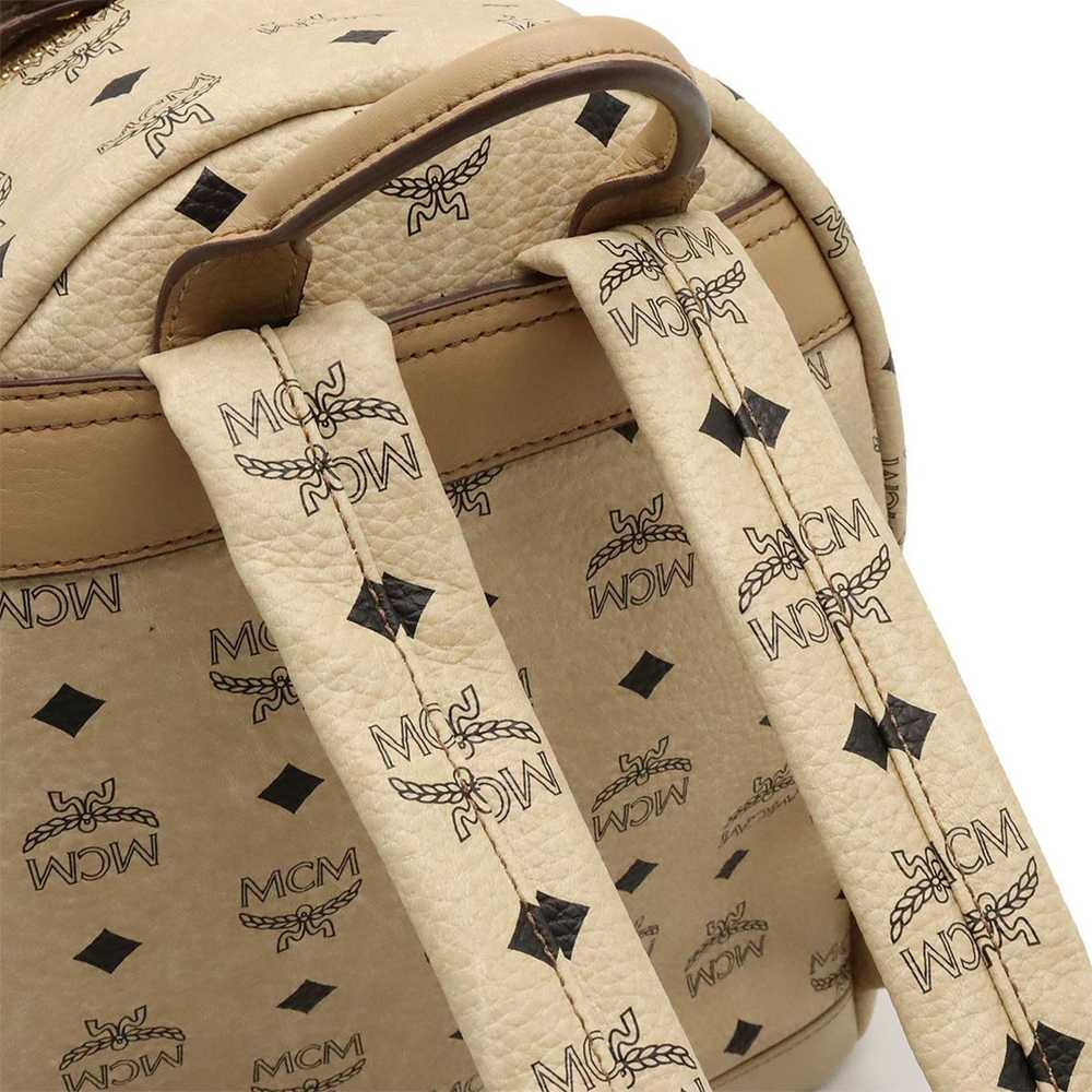 MCM MCM Glam Backpack, Studded PVC Leather Beige … - image 5