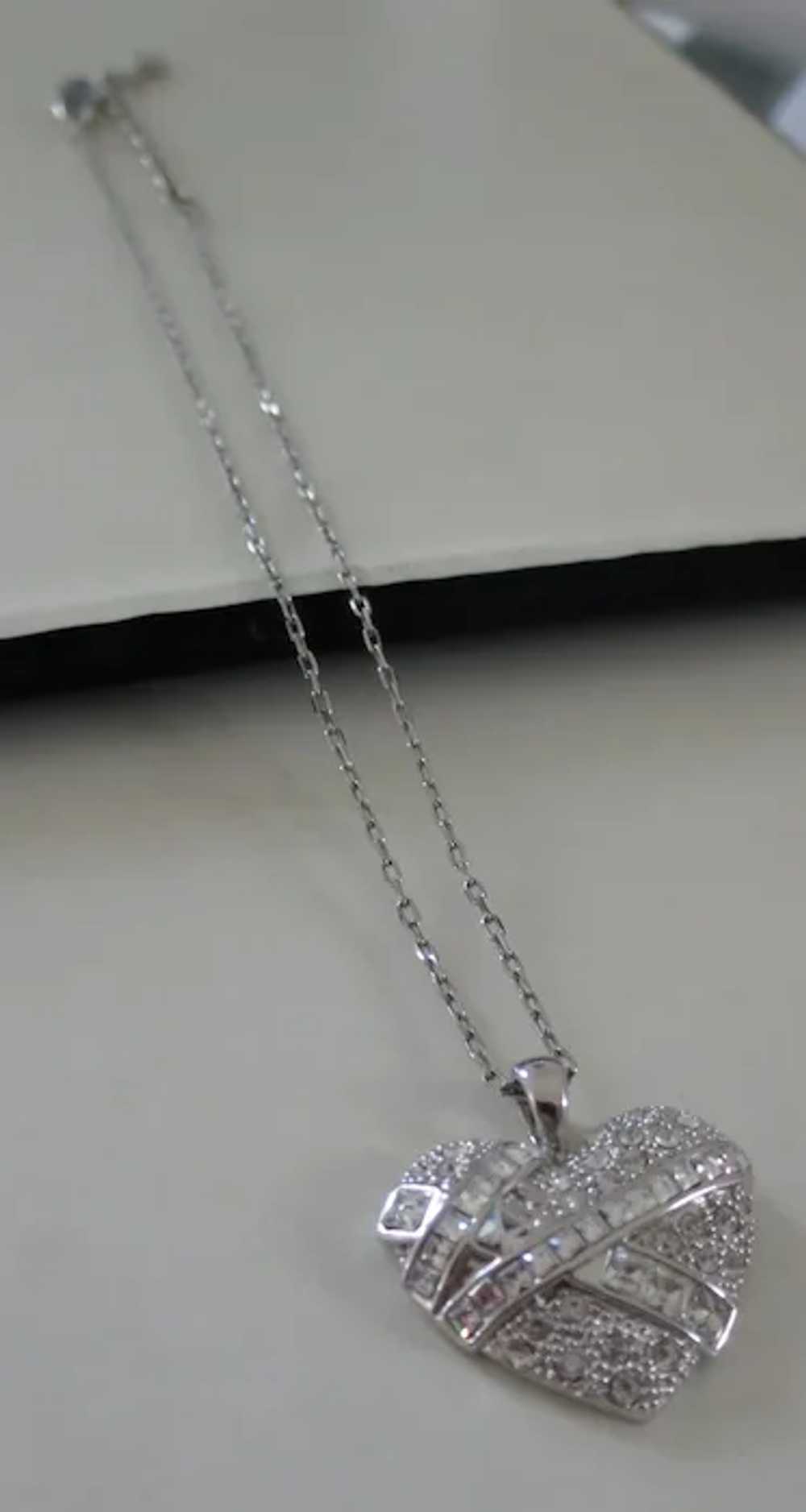 Givenchy Diamante Heart Pendant Necklace - image 3