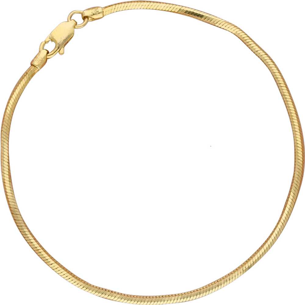 Sterling Silver 2mm Gold Plate Snake Chain Bracel… - image 1