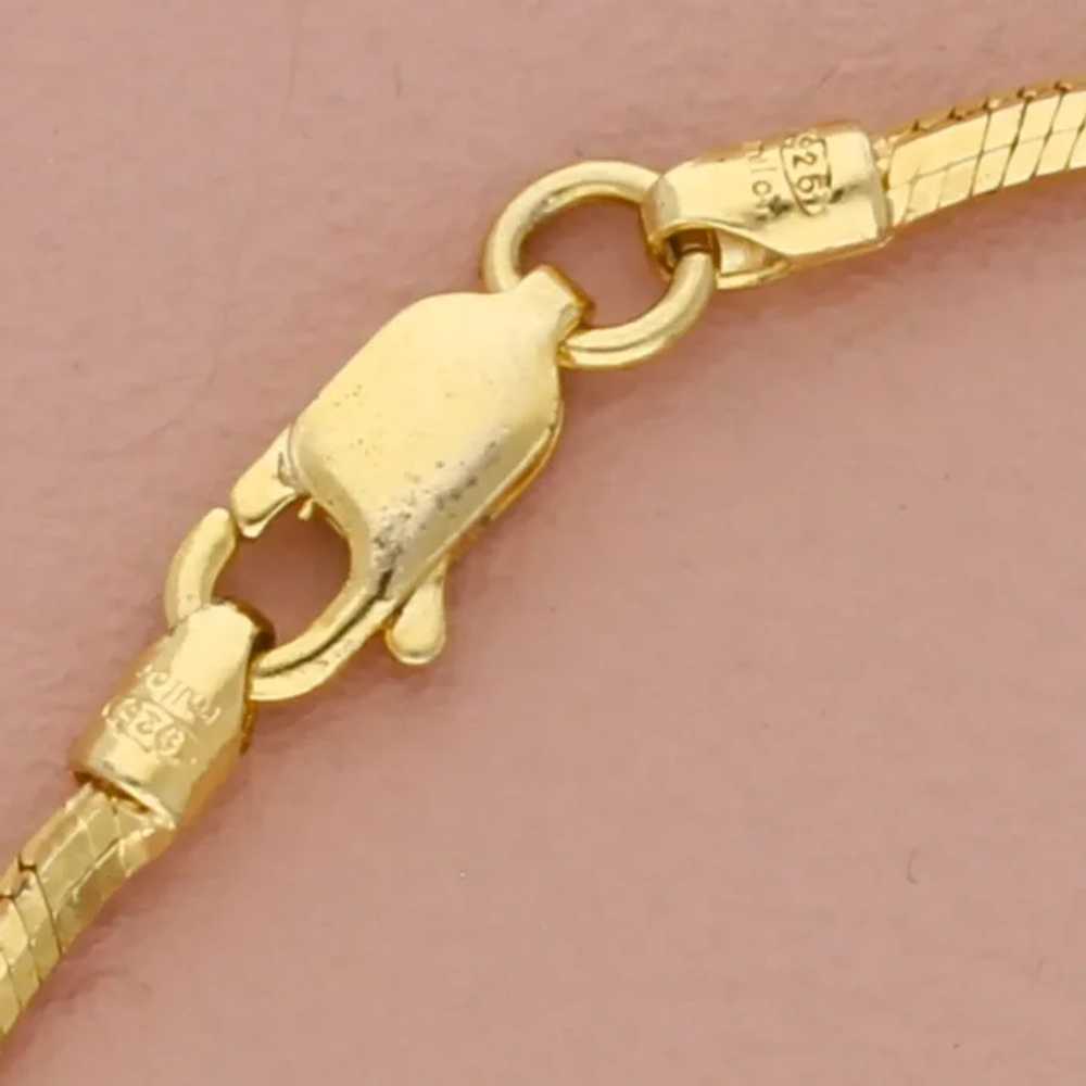 Sterling Silver 2mm Gold Plate Snake Chain Bracel… - image 3