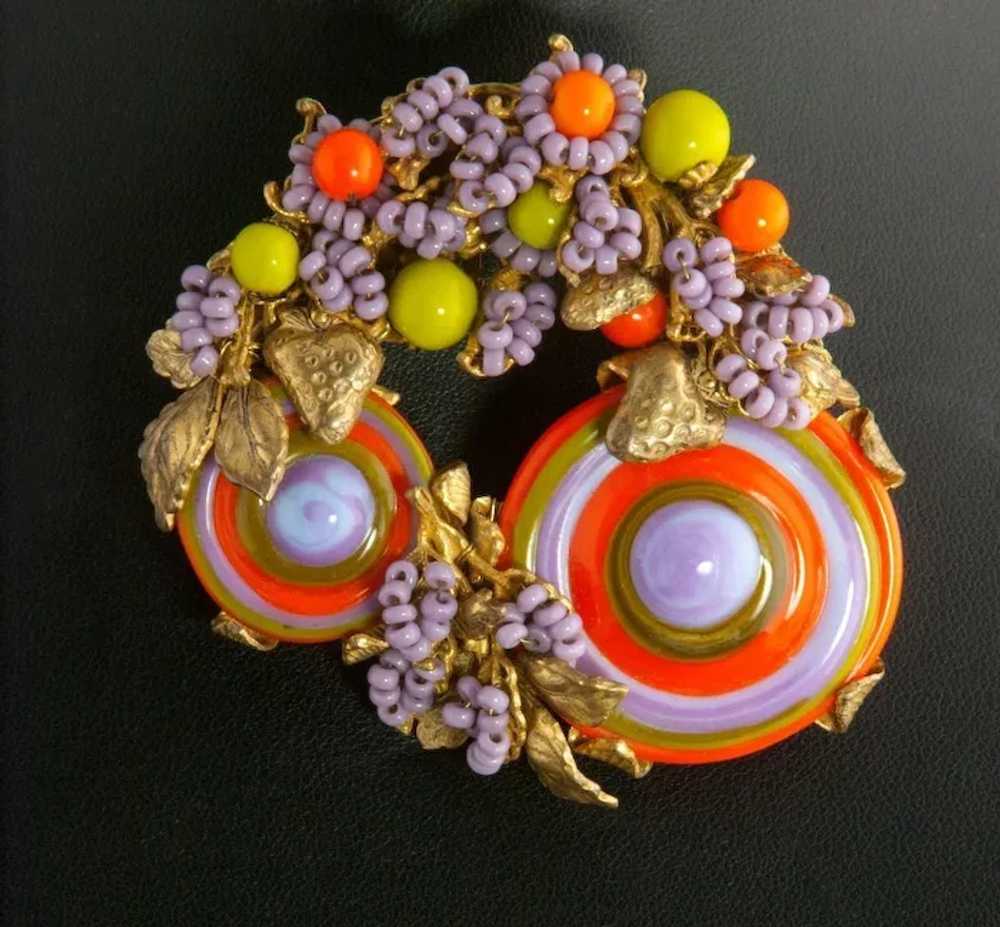 3 Pc Miriam Haskell Swirled  Glass Parure 1960's - image 2