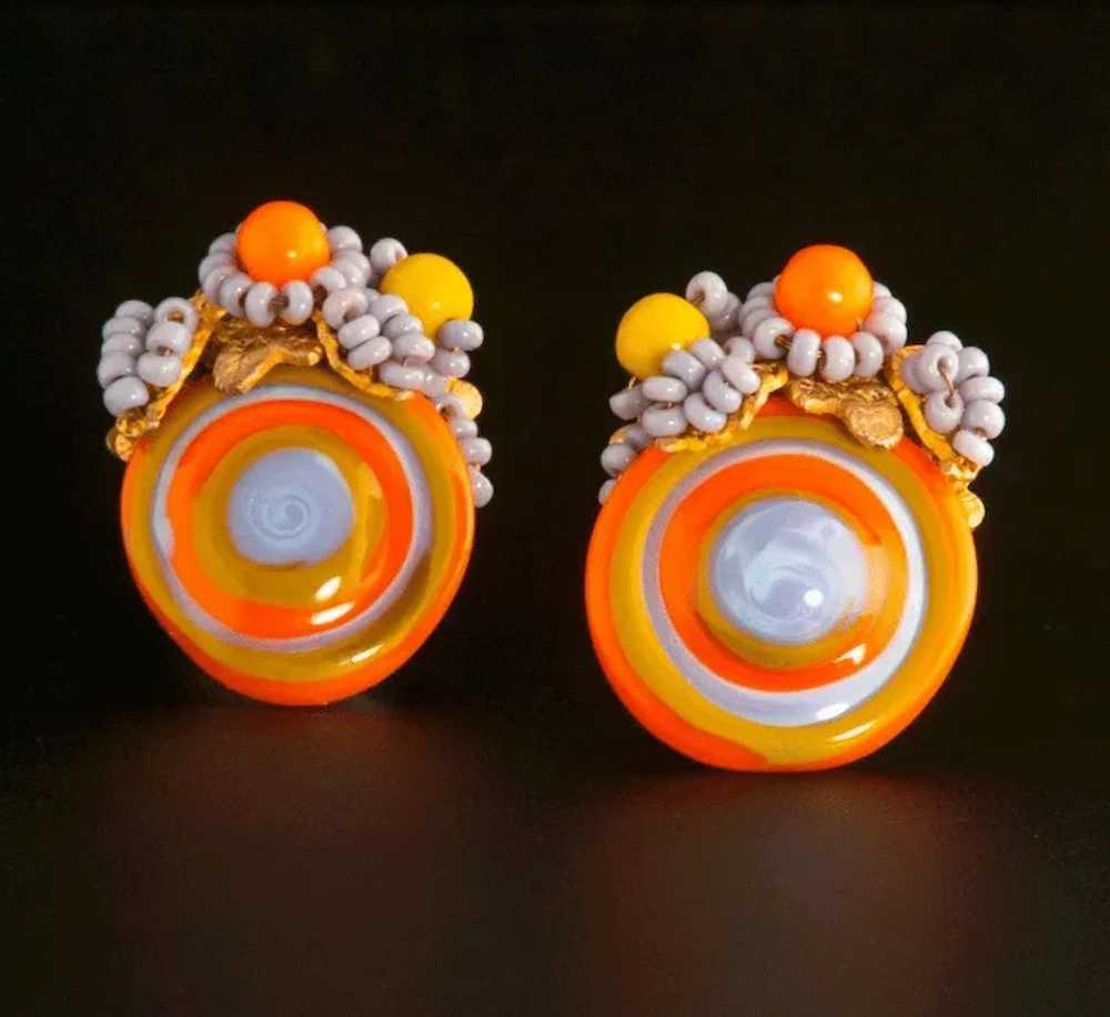 3 Pc Miriam Haskell Swirled  Glass Parure 1960's - image 3